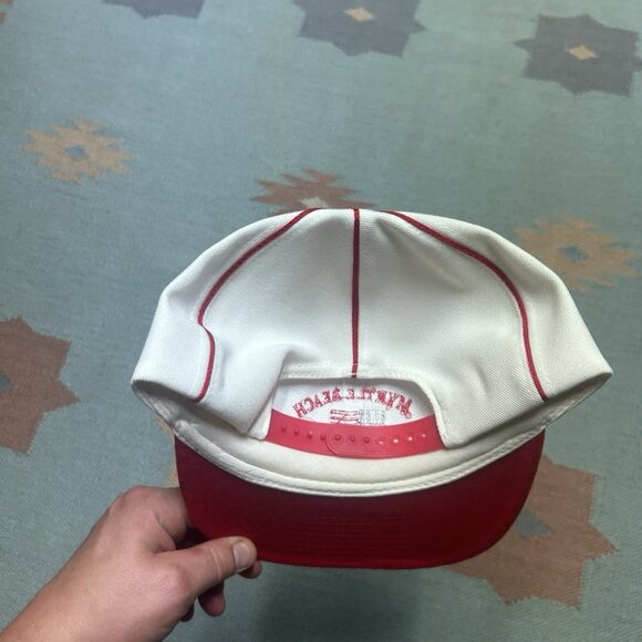 Vintage 90s SnapBack hat cap Myrtle Beach South Carolina red white adjustable - Picture 4 of 8